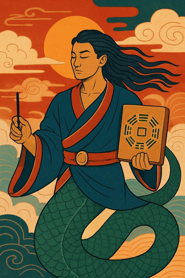 중국 신화의 창조신 복희와 여와의 모습